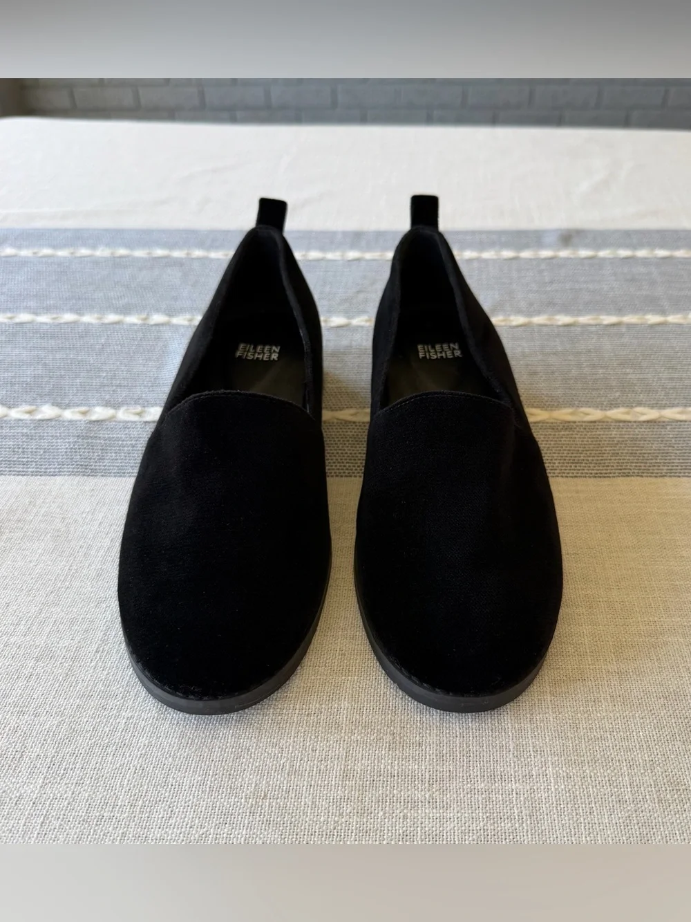 Eileen Fisher Demi 3 Flats Black Velvet Size 7